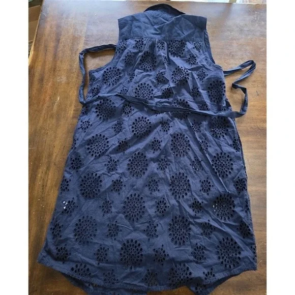 NWOT Michael Stars L Bernadette Button Shirt Dress Eyelet 124969 - Picture 2 of 6